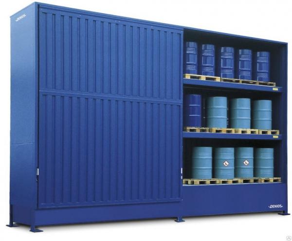 Контейнер складской 3G 614.  OST для хранения 60 бочек с опасными веществами